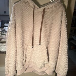 SHEIN Cream Textured Hoodie